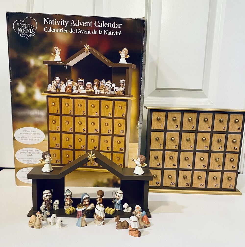 Precious Moments Nativity Advent Calendar Christmas Countdown Book All Figures